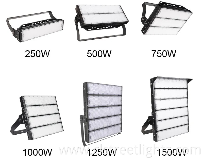 250W 500W 750W 1000W1500W IP66 High Mast LED Flood Projector Search Light for Outdoor Stadium Sport Court Lighting